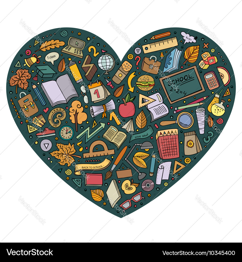 Cartoon back to school objects set Royalty Free Vector Image