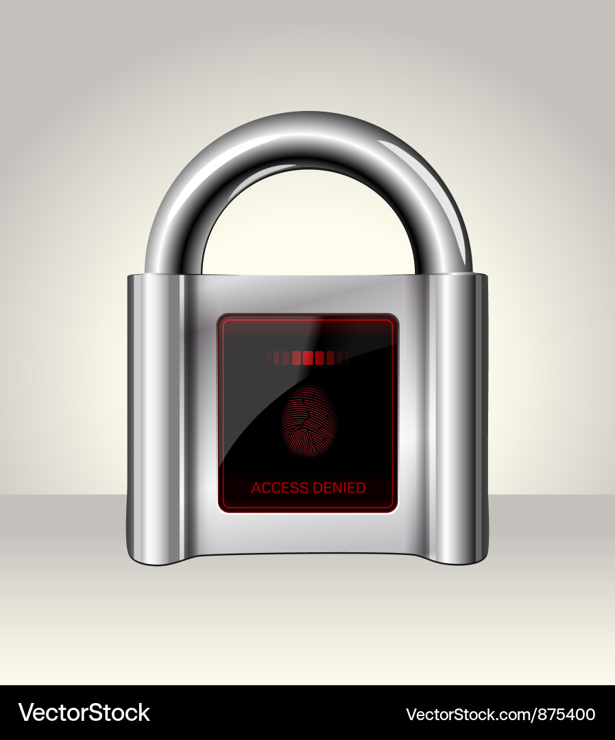 Closed padlock with touch screen Vector Image