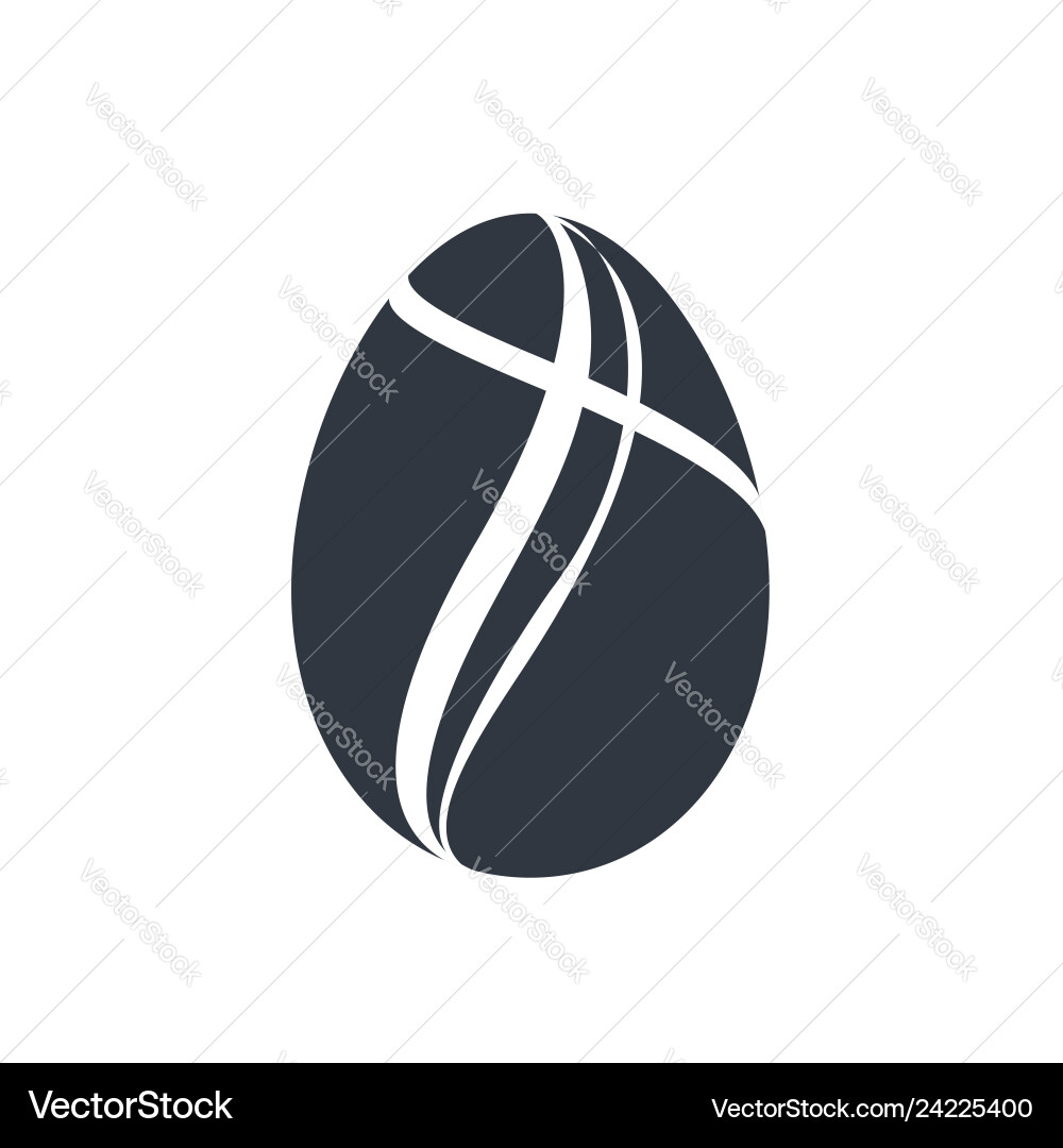 Easter egg icon black sign isolated white Easter egg icon black sign isolated white vector image