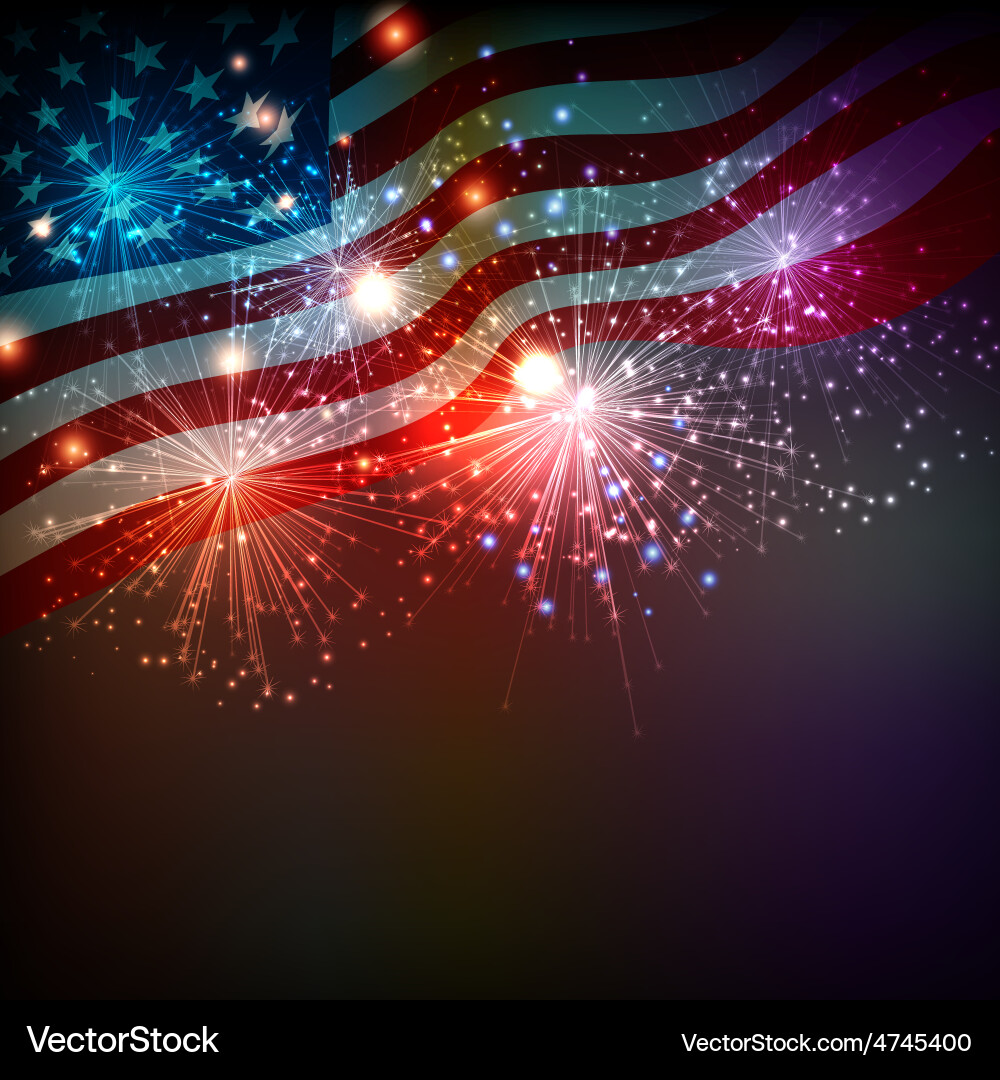 Fourth of July Fireworks Background vector image
