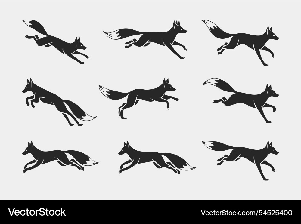 Fox running and jumping vector image