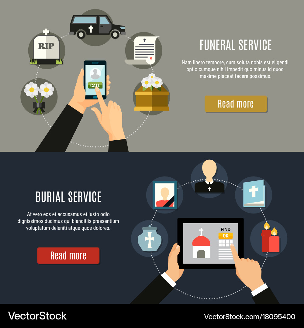 Funeral Service Banner Set Vector Image