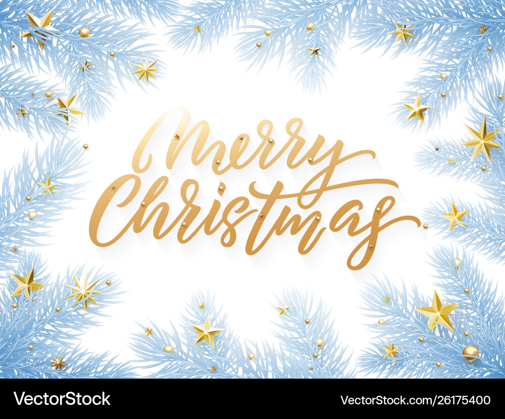 Gold christmas card lettering on white background Gold christmas card lettering on white background vector image