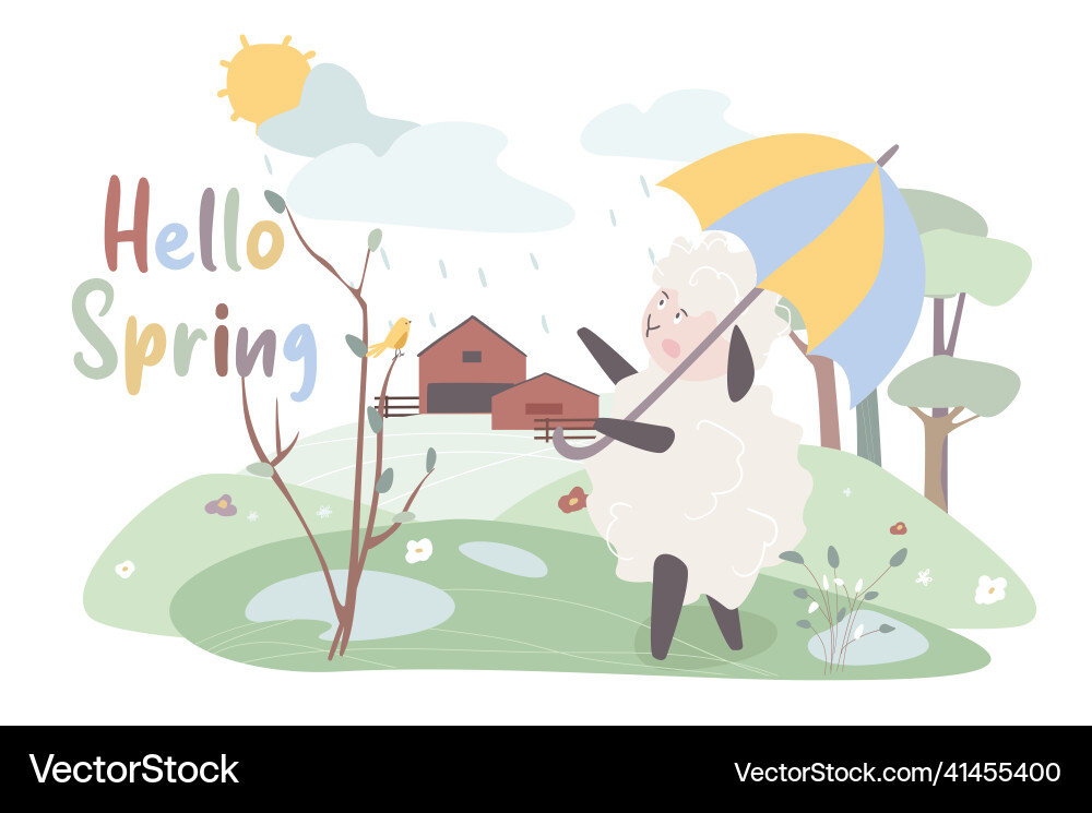 Hello spring concept background Hello spring concept background Vector Image