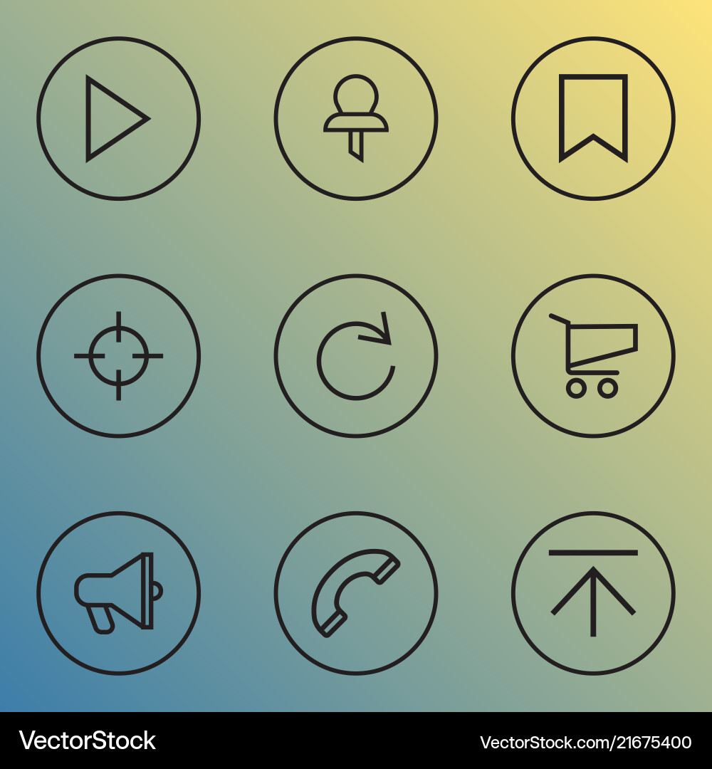 Interface icons line style set with phone refresh Vector Image