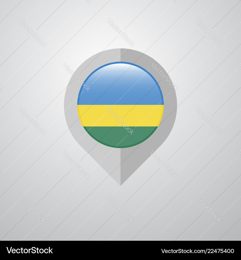 Karten-Navigationszeiger mit rwanda flag design Vektorbild