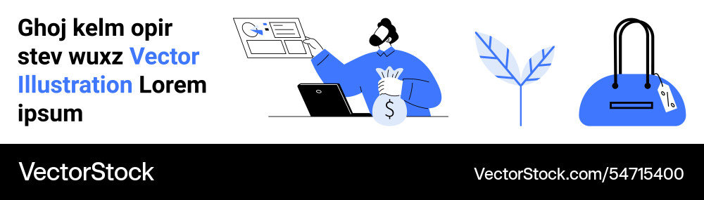 Man analyzing financial data on screen Man analyzing financial data on screen vector image