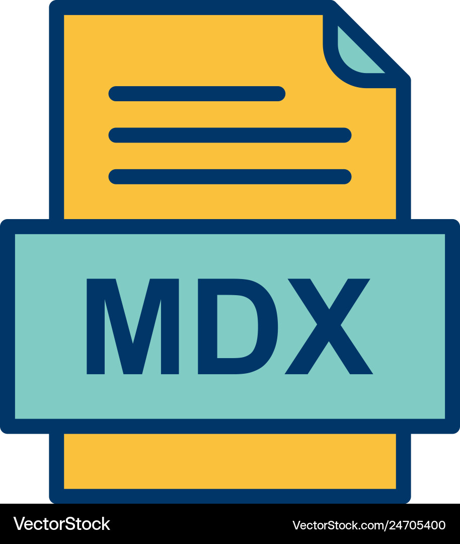 Mdx file document icon Vector Image