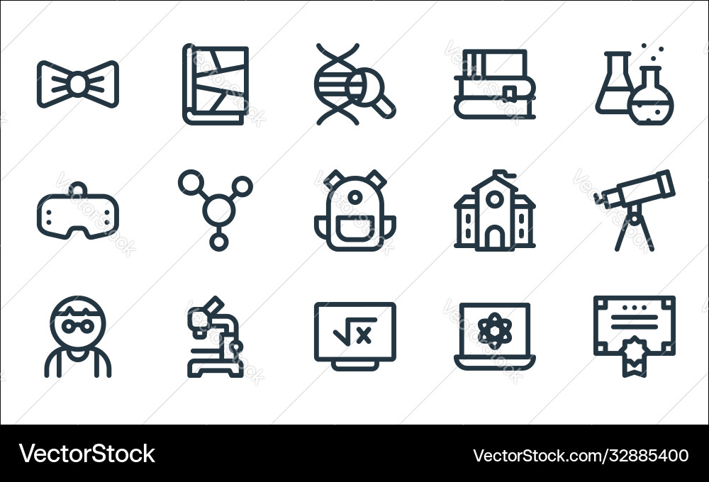 Nerd line icons linear set quality Nerd line icons linear set quality Vector Image