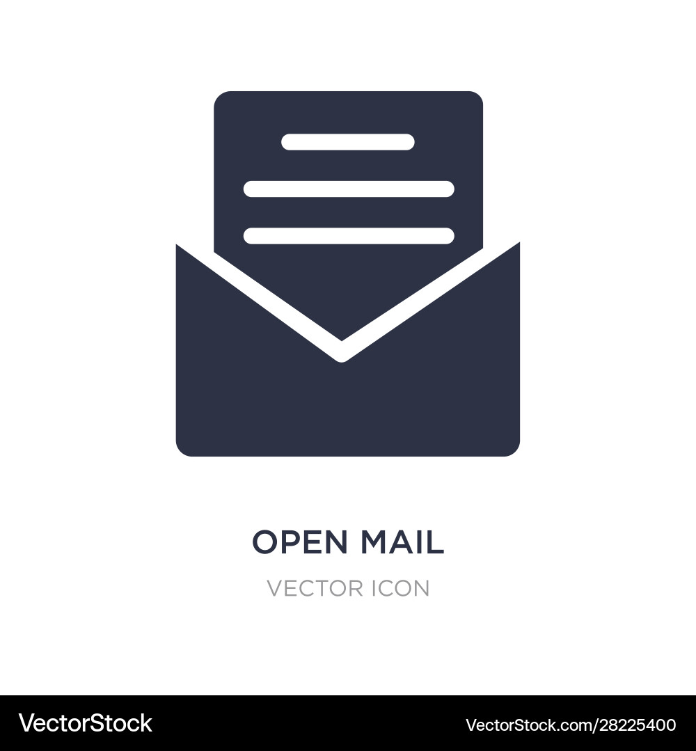 Open mail icon on white background simple element Vector Image