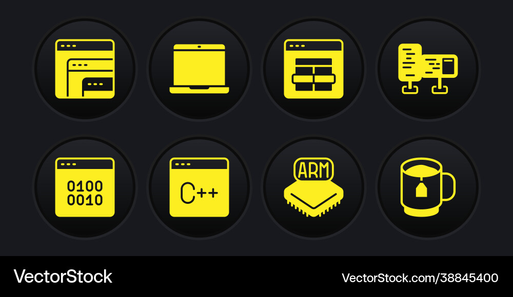 Set binary code computer monitor screen software Set binary code computer monitor screen software Vector Image