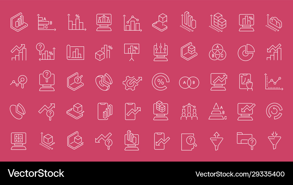Set line icons web analytics Set line icons web analytics Vector Image