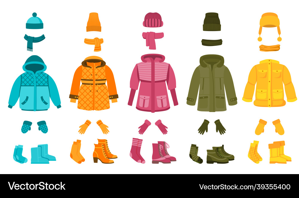 Warm cloth and accessories winter clothing Warm cloth and accessories winter clothing vector image