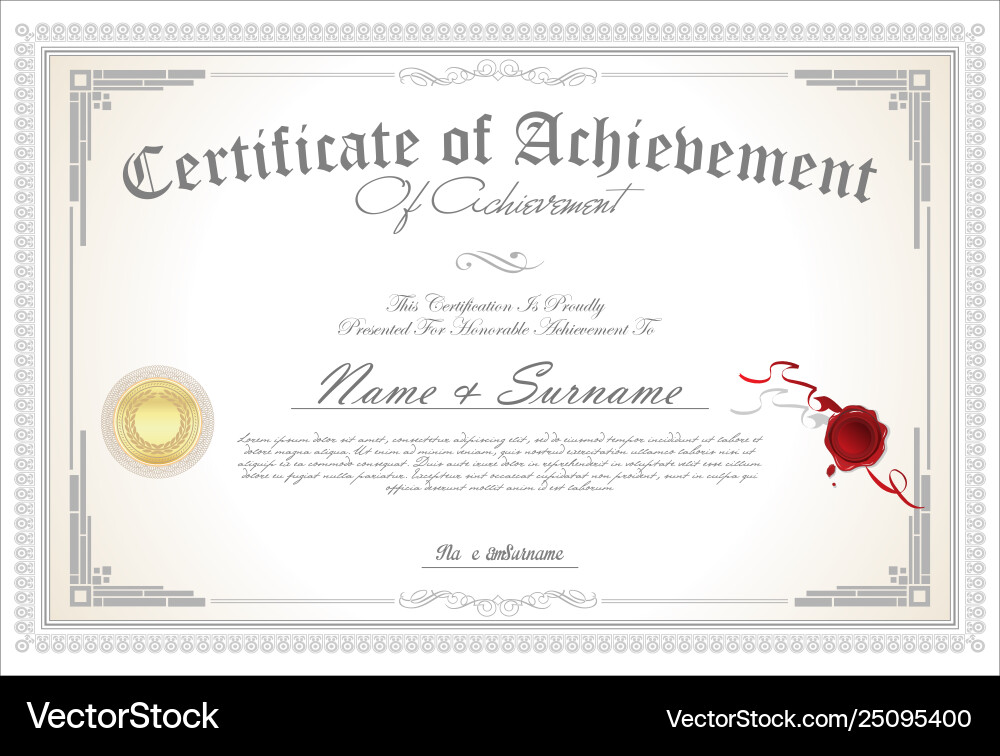 Zertifikat oder Diplom retro Template 5 Lizenzfreier Vektor