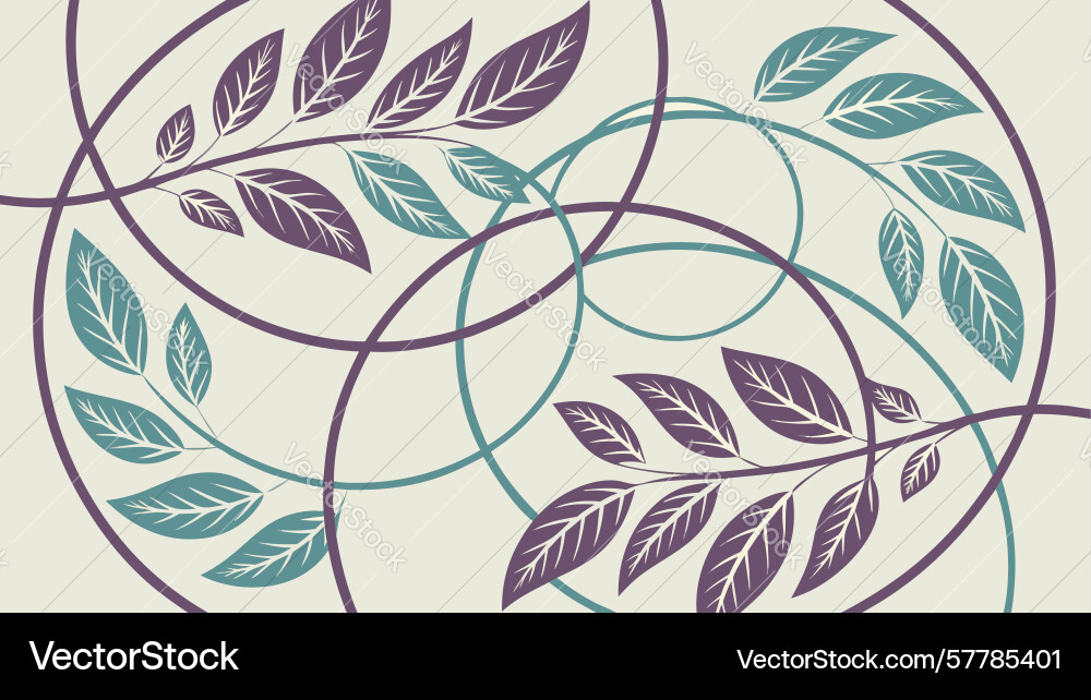 Abstract swirling leaves motif circular pattern Vector Image