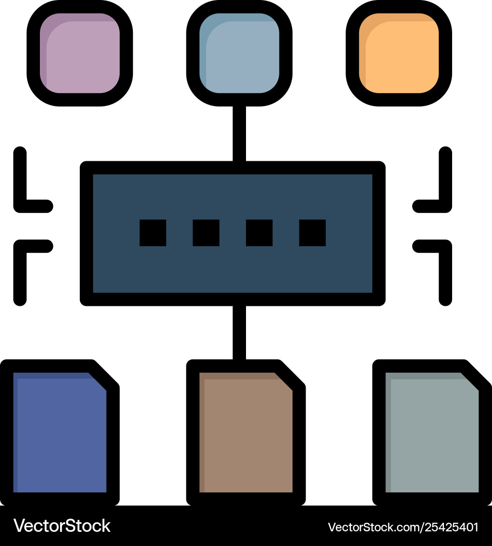 Algorithm Programm Benutzer Dokument flache Farbe Symbol Vektorbild