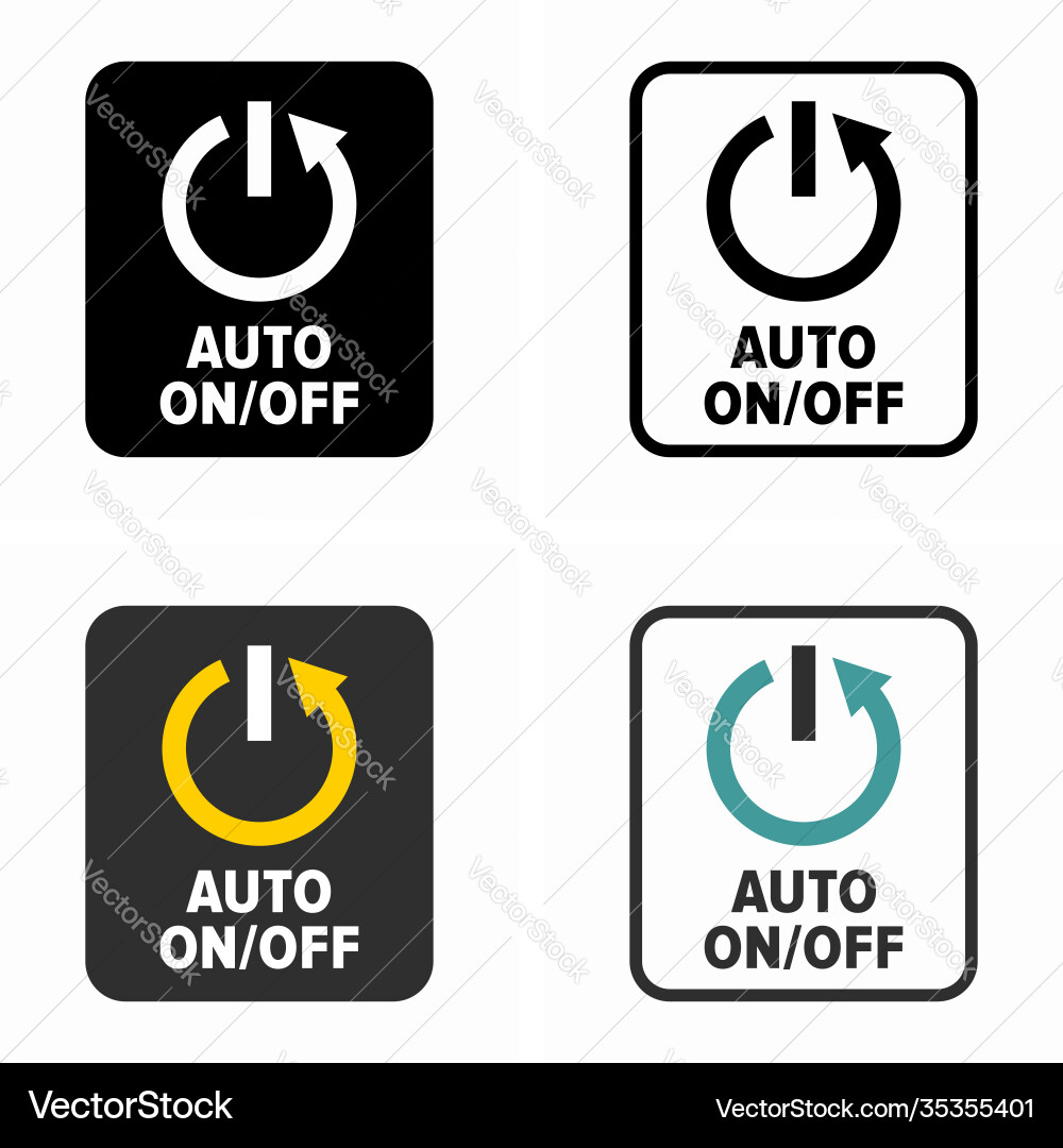 Auto on off switch button symbol Vector Image
