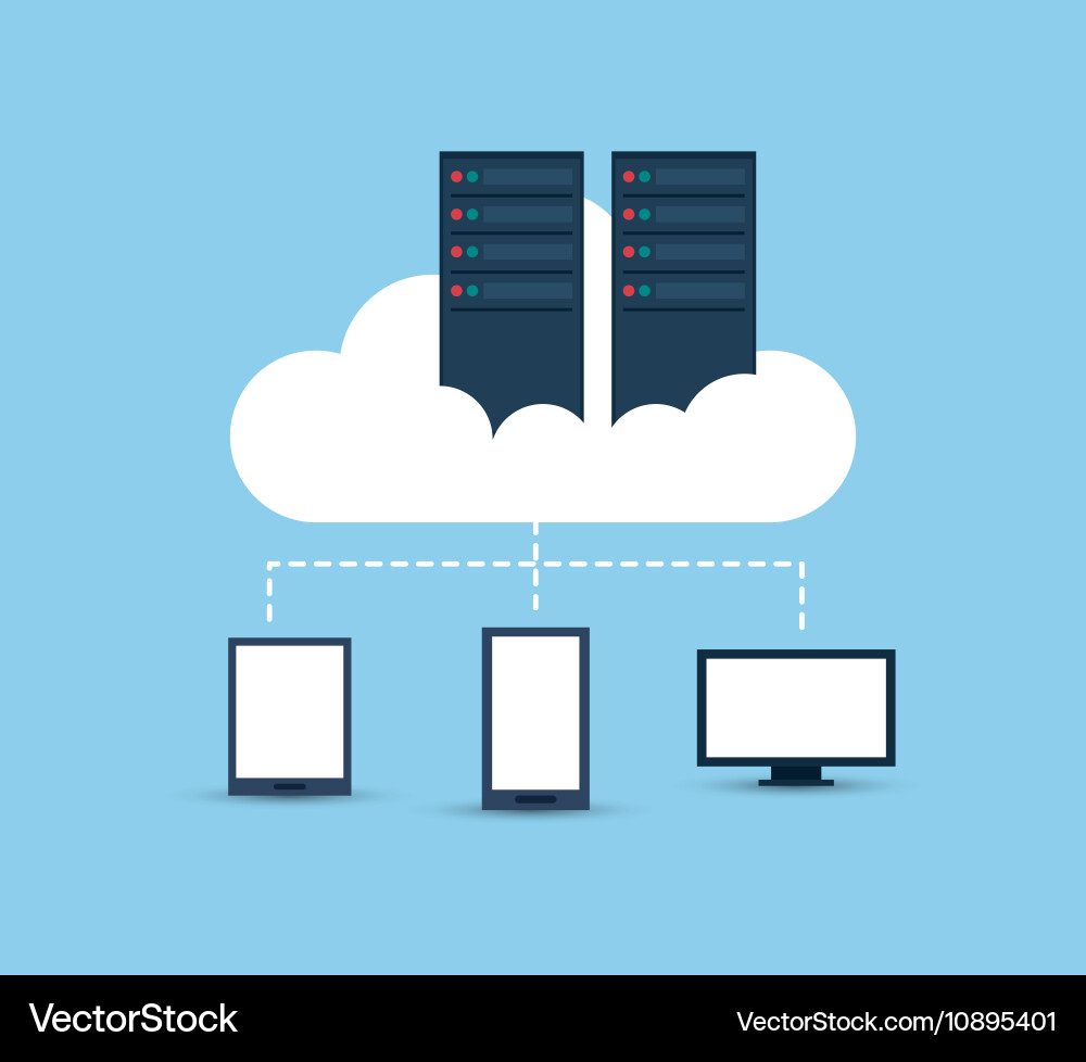 Data center related icons image Vector Image