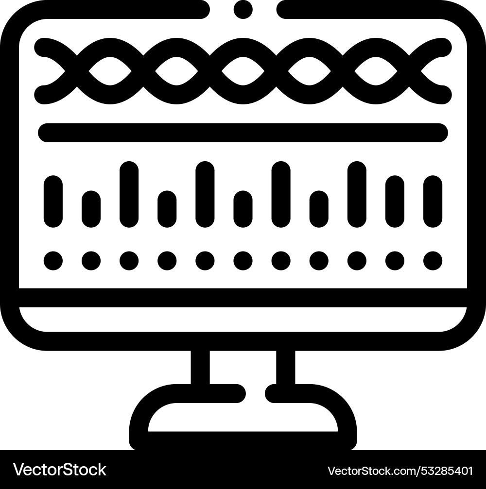 Dna structure icon thin linear style design Dna structure icon thin linear style design vector image