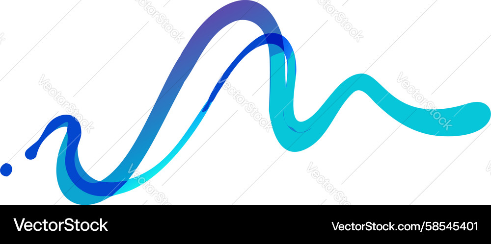 Dynamic Flowing Curve - Blue Vector Image