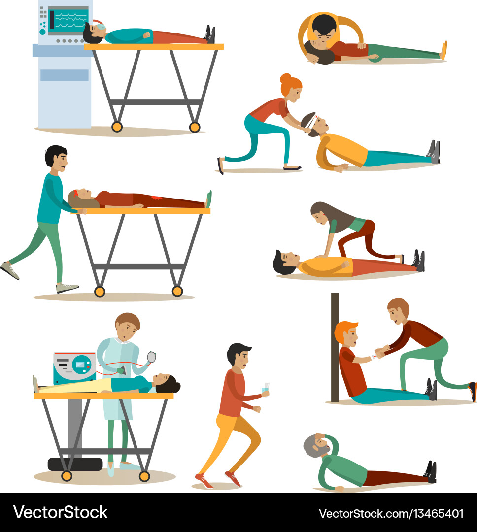 Emergency First Aid Icons Vector Image