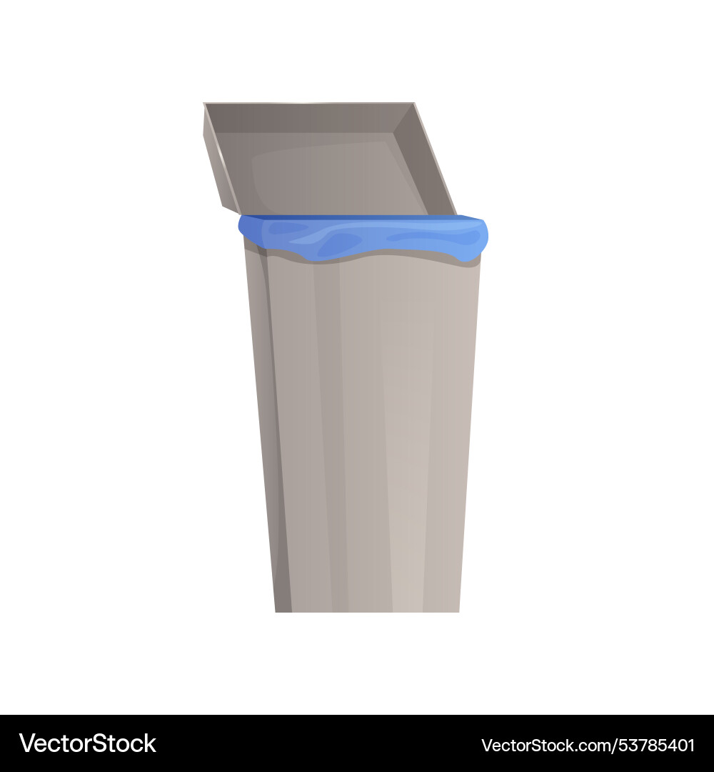 Garbage container with plastic bag inside cafe Garbage container with plastic bag inside cafe vector image