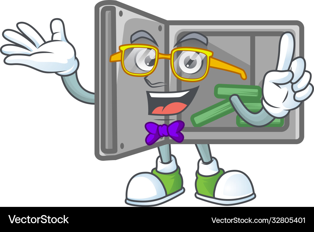 Geek character security box open mascot design Geek character security box open mascot design Vector Image