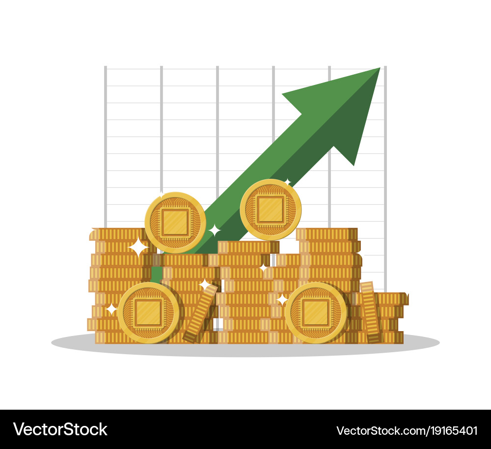 Golden coin with computer chip Vector Image
