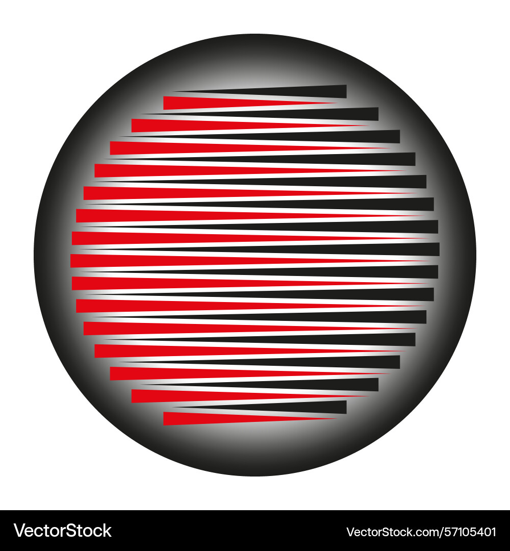 Gradient circle icon red stripe optical line Gradient circle icon red stripe optical line vector image