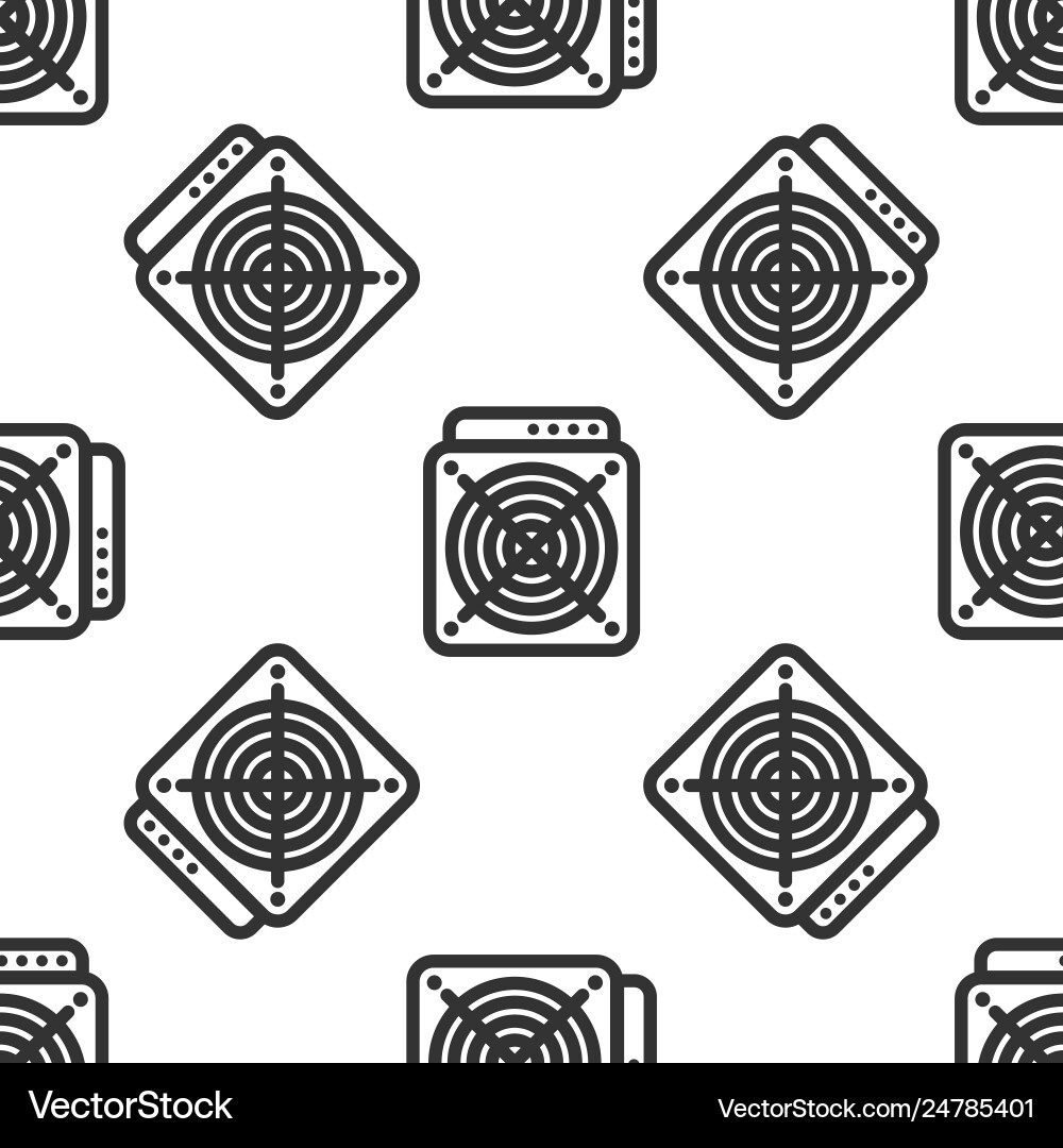 Grey asic miner icon isolated seamless pattern vector image