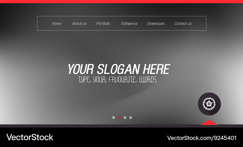 Minimal website home page design with slider vector image