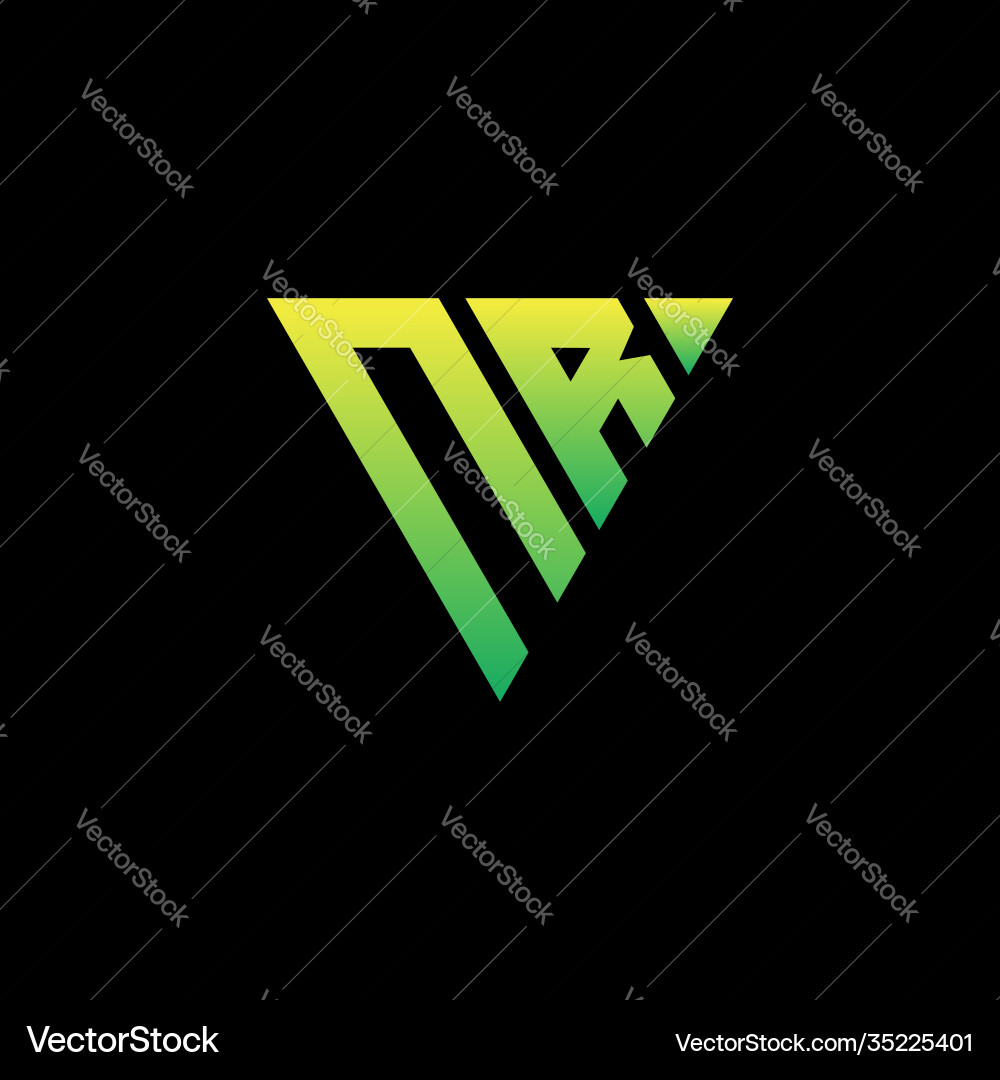 N r initial triangle logo monogram Vector Image