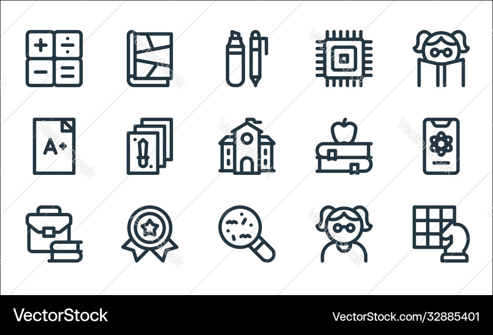 Nerd line icons linear set quality Nerd line icons linear set quality Vector Image