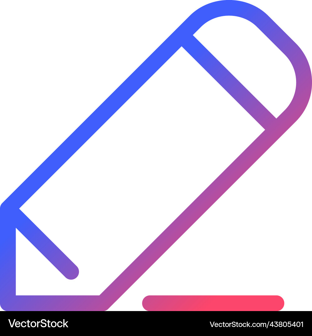 Pencil pixel perfect gradient linear ui icon Pencil pixel perfect gradient linear ui icon Vector Image