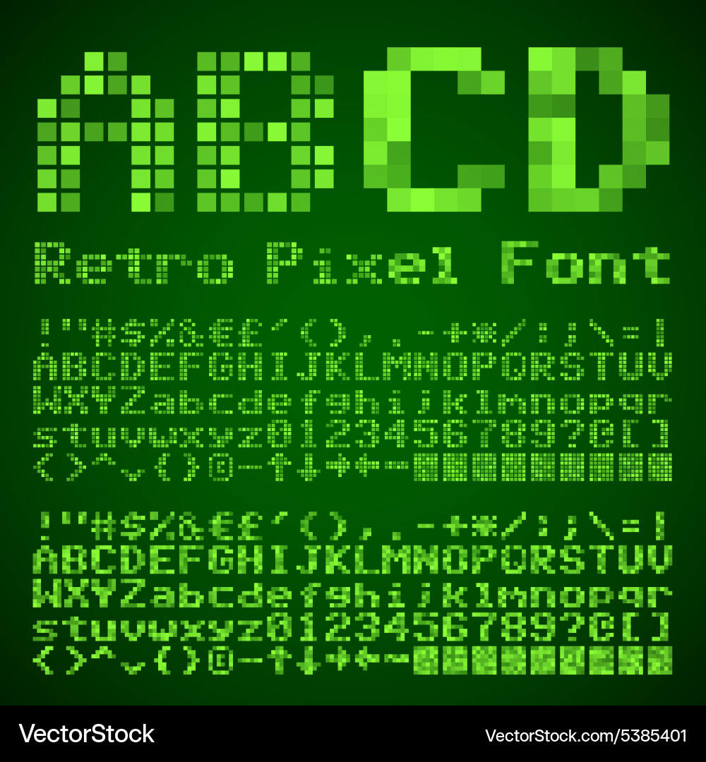 Retro Pixel Font - 8-bit Style vector image