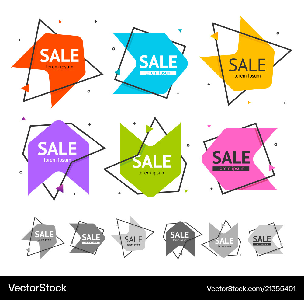 Sale banner abstract advertising design set Sale banner abstract advertising design set vector image