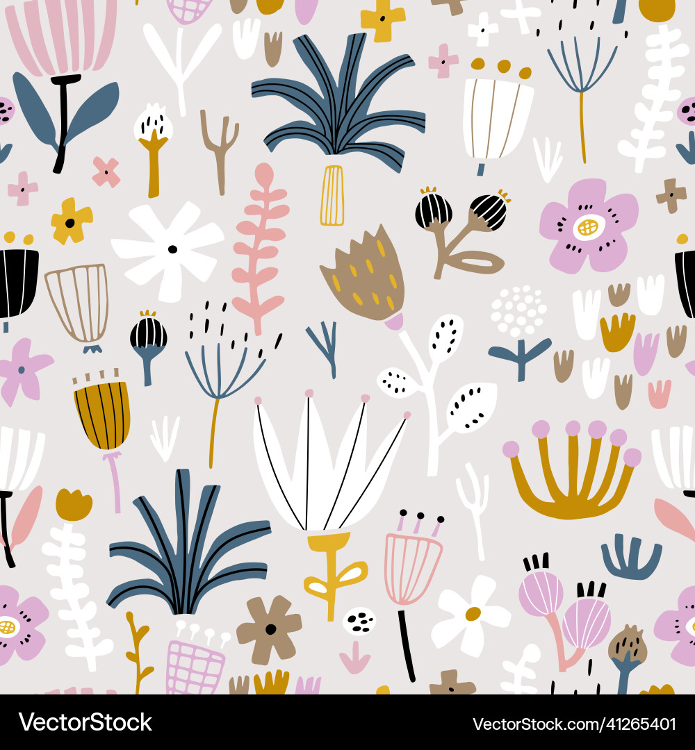 Seamless abstract floral pattern spring summer Seamless abstract floral pattern spring summer Vector Image