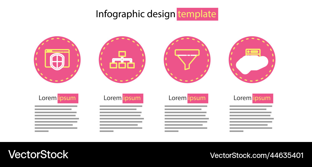 Set line sales funnel server data web hosting Set line sales funnel server data web hosting vector image