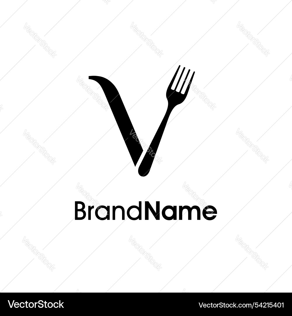 Simple and unique initial v fork logo Simple and unique initial v fork logo Vector Image
