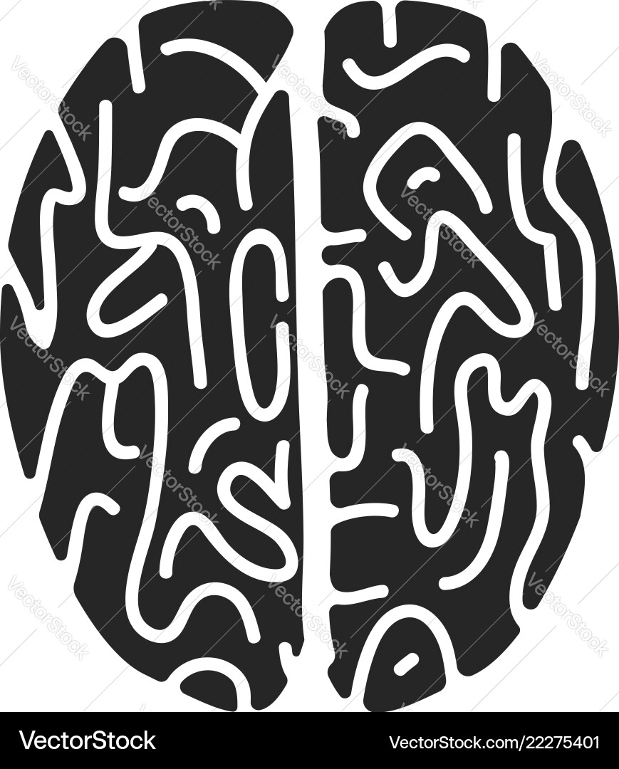 Top view brain icon simple style Top view brain icon simple style vector image
