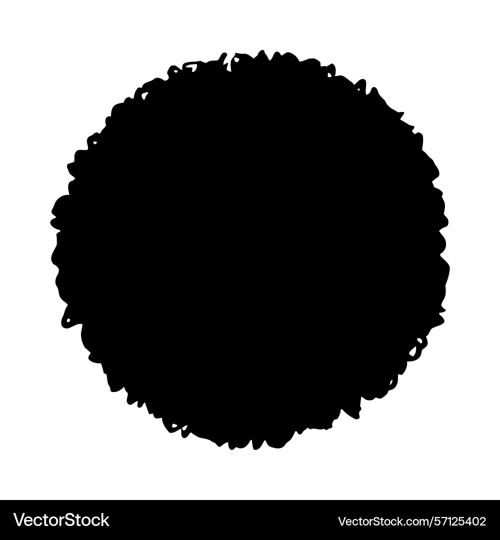 Abstract black scribbled circle shape with rough Abstract black scribbled circle shape with rough vector image
