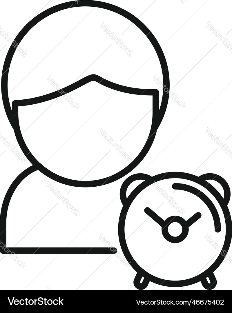 Alarm clock icon outline sleep problem Alarm clock icon outline sleep problem vector image