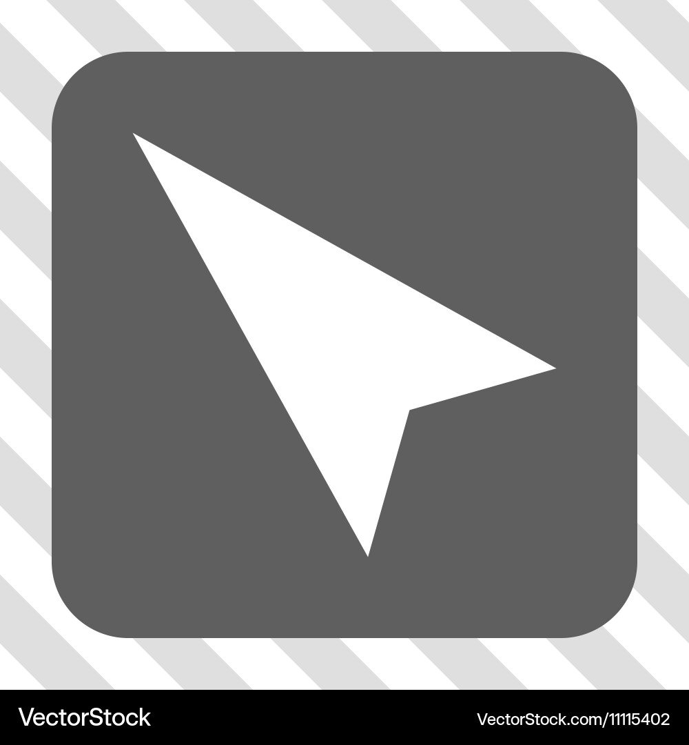 Arrowhead left-up rounded square button Vector Image