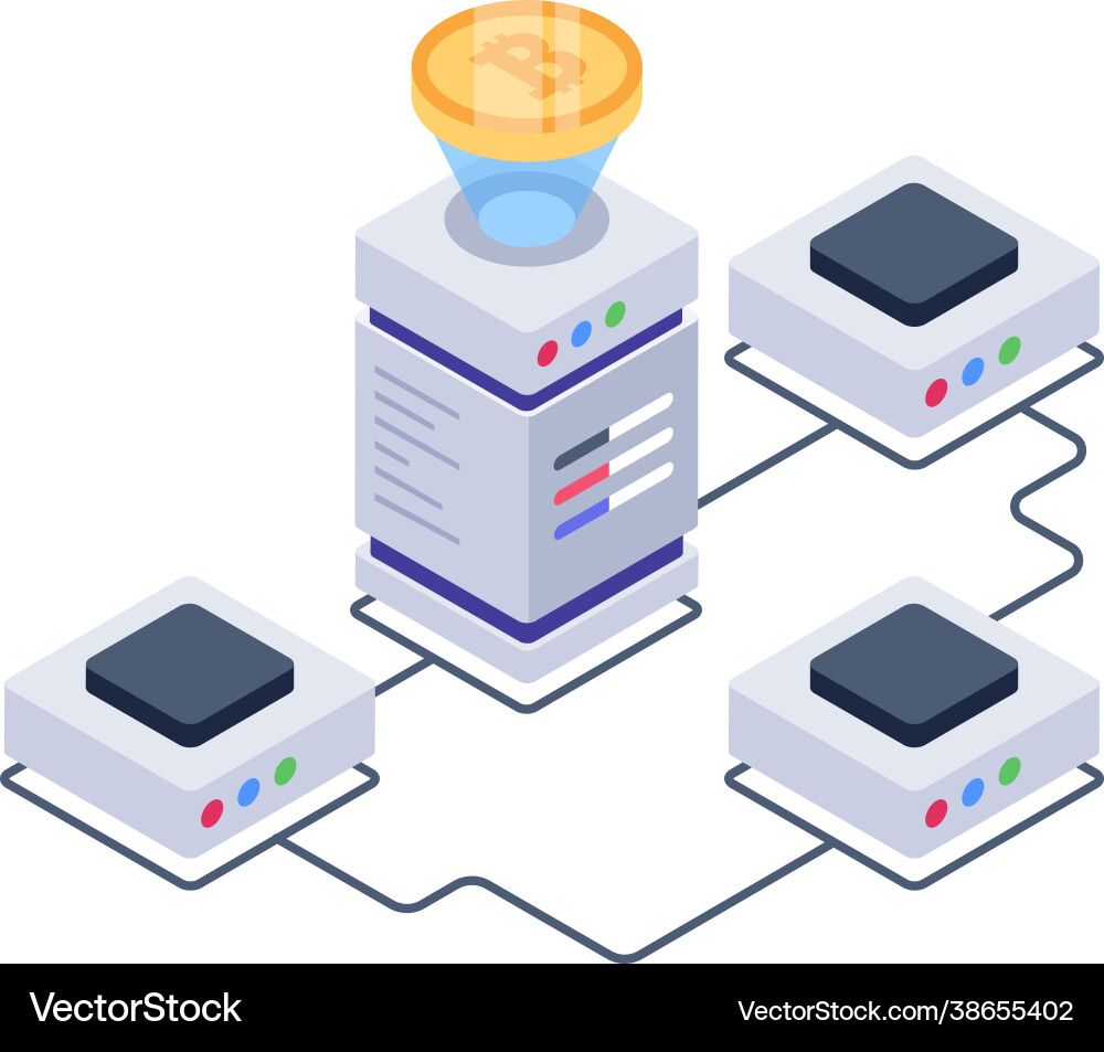 Bitcoin connection vector image
