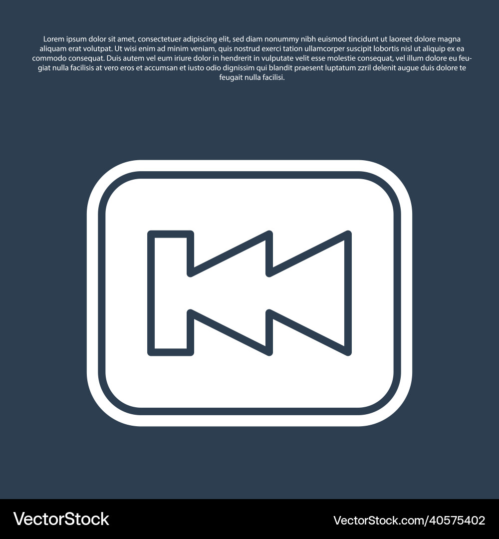 Blue line rewind button icon isolated on Vector Image