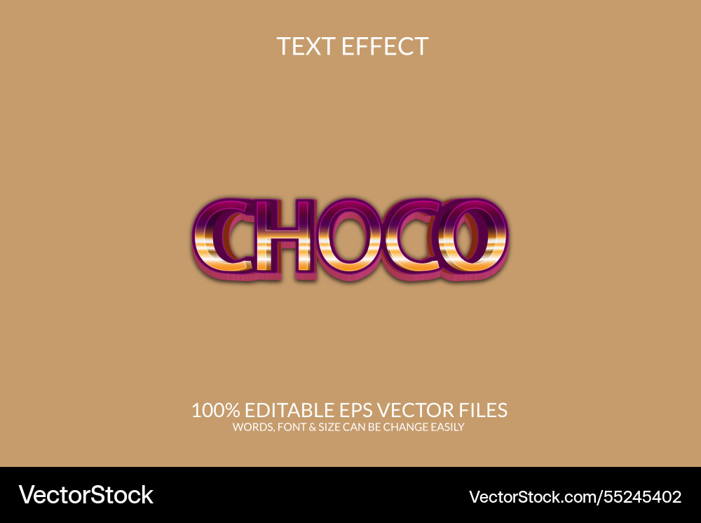 Choco text effect design Vector Image