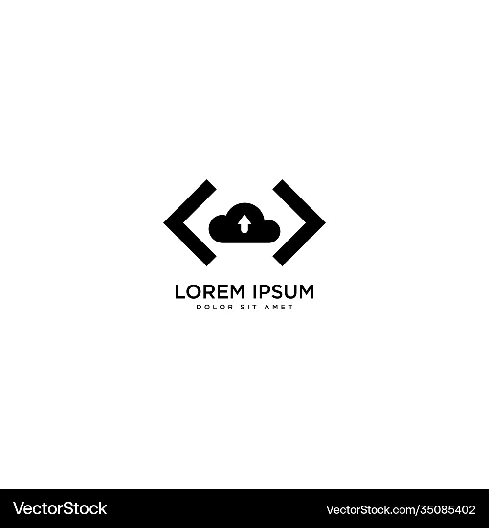 Cloud code design internet simple Cloud code design internet simple Vector Image