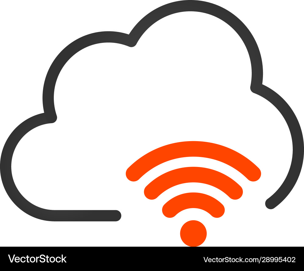 Cloud wifi icon on white background to use in web Cloud wifi icon on white background to use in web Vector Image