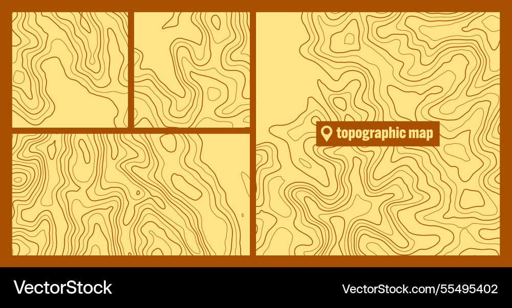 Colorful topographic map sets with contour lines Colorful topographic map sets with contour lines vector image