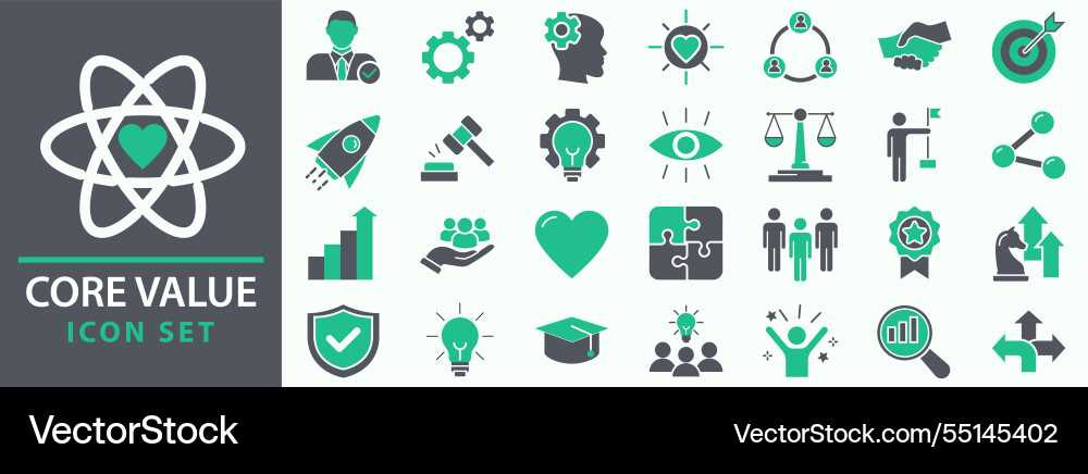 Core value icon set Core value icon set vector image